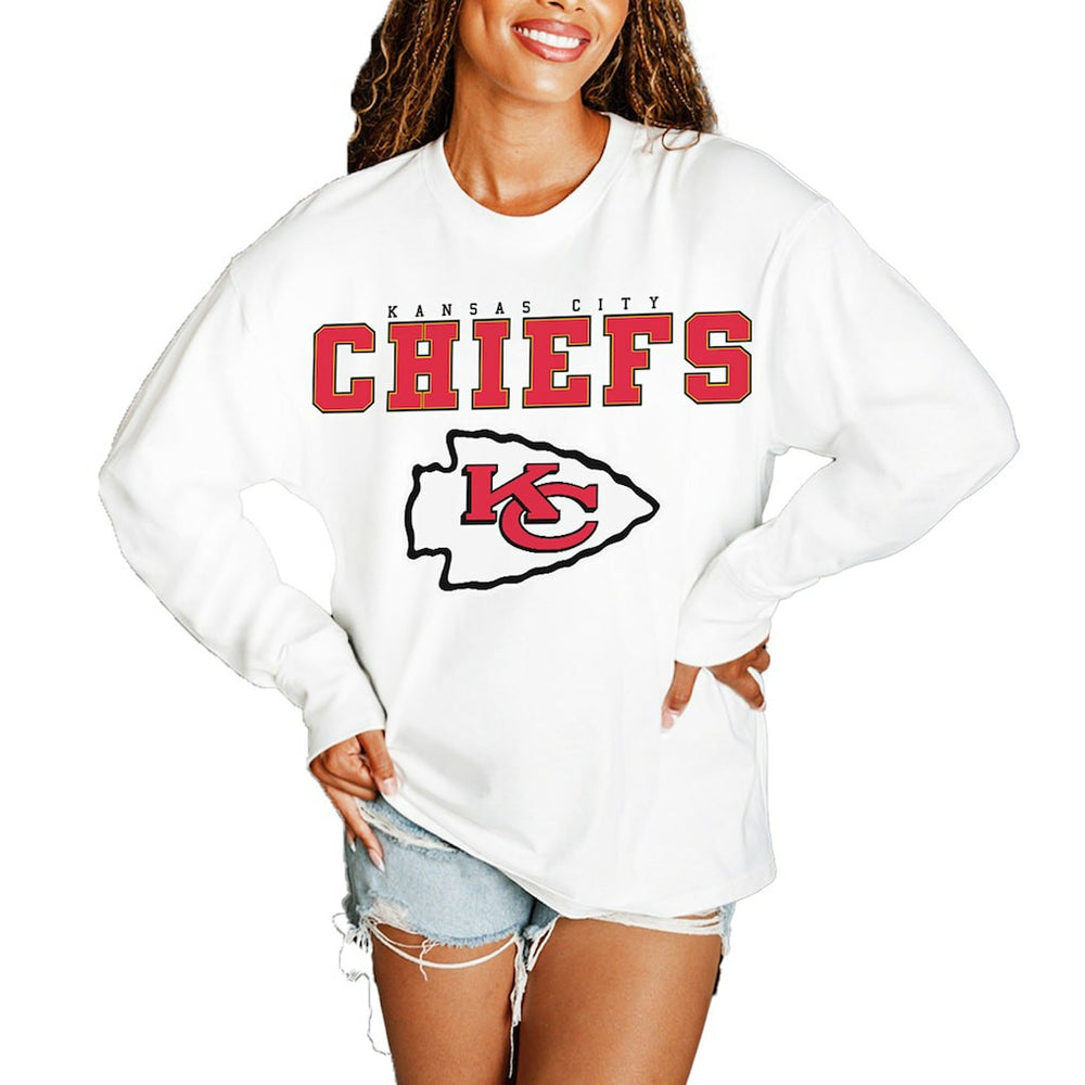 Gameday Couture Women's Big Goals Oversized Long Sleeve T-Shirt - Kansas City Chiefs
