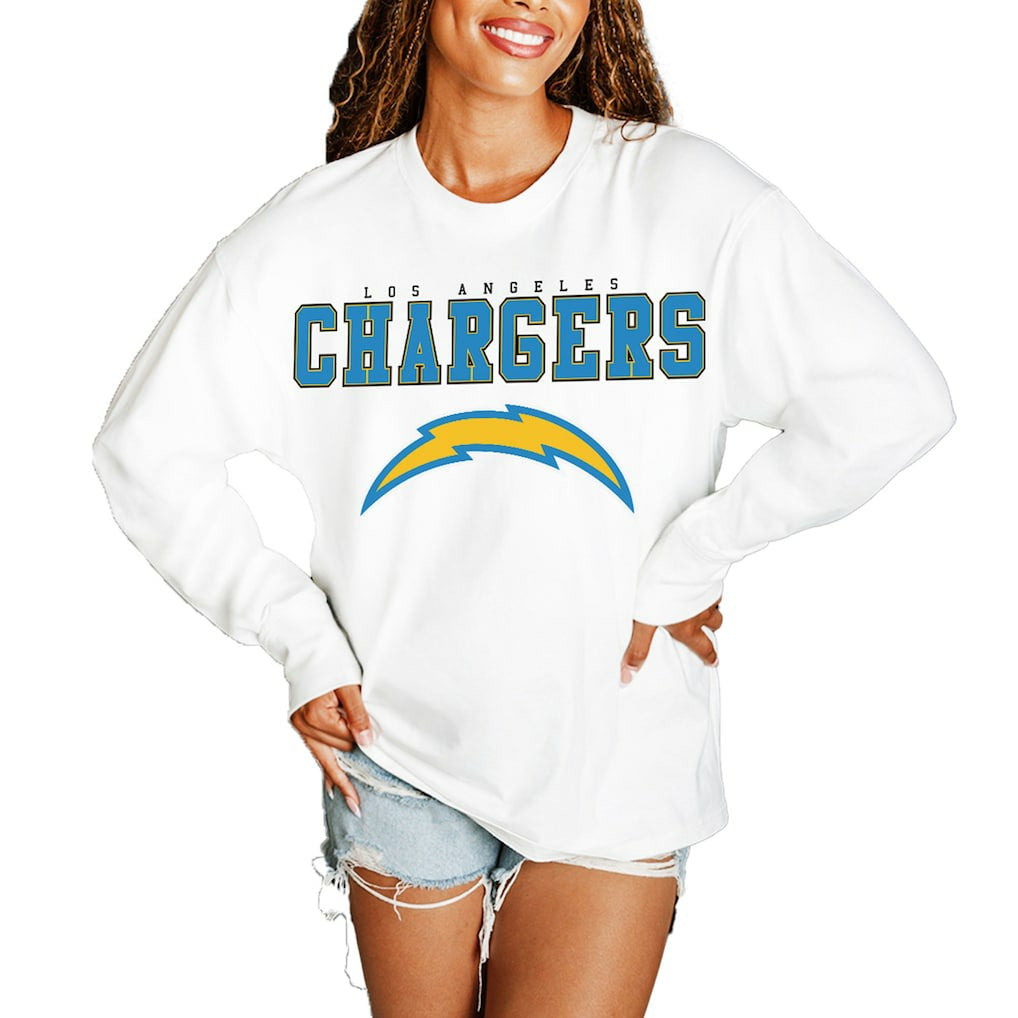 Gameday Couture Women's Big Goals Oversized Long Sleeve T-Shirt - Los Angeles Chargers