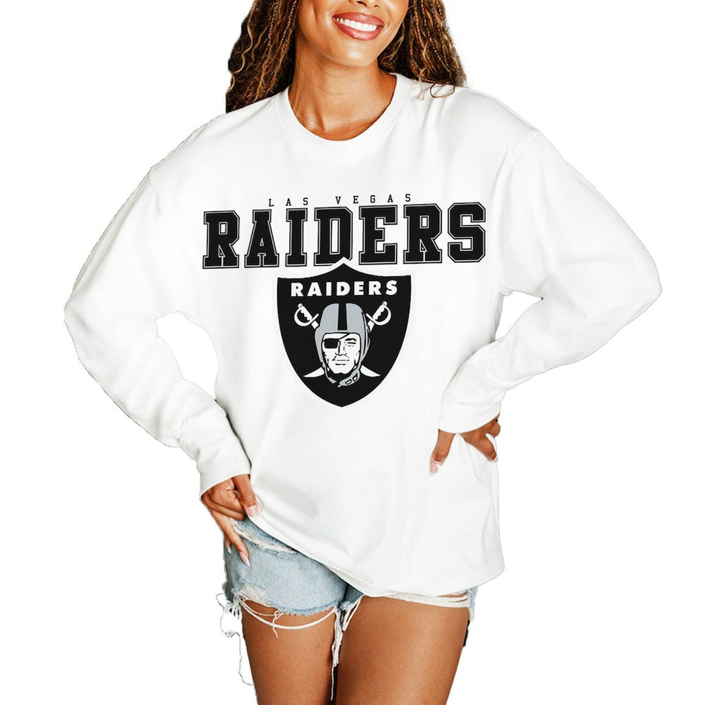 Gameday Couture Women's Big Goals Oversized Long Sleeve T-Shirt - Las Vegas Raiders