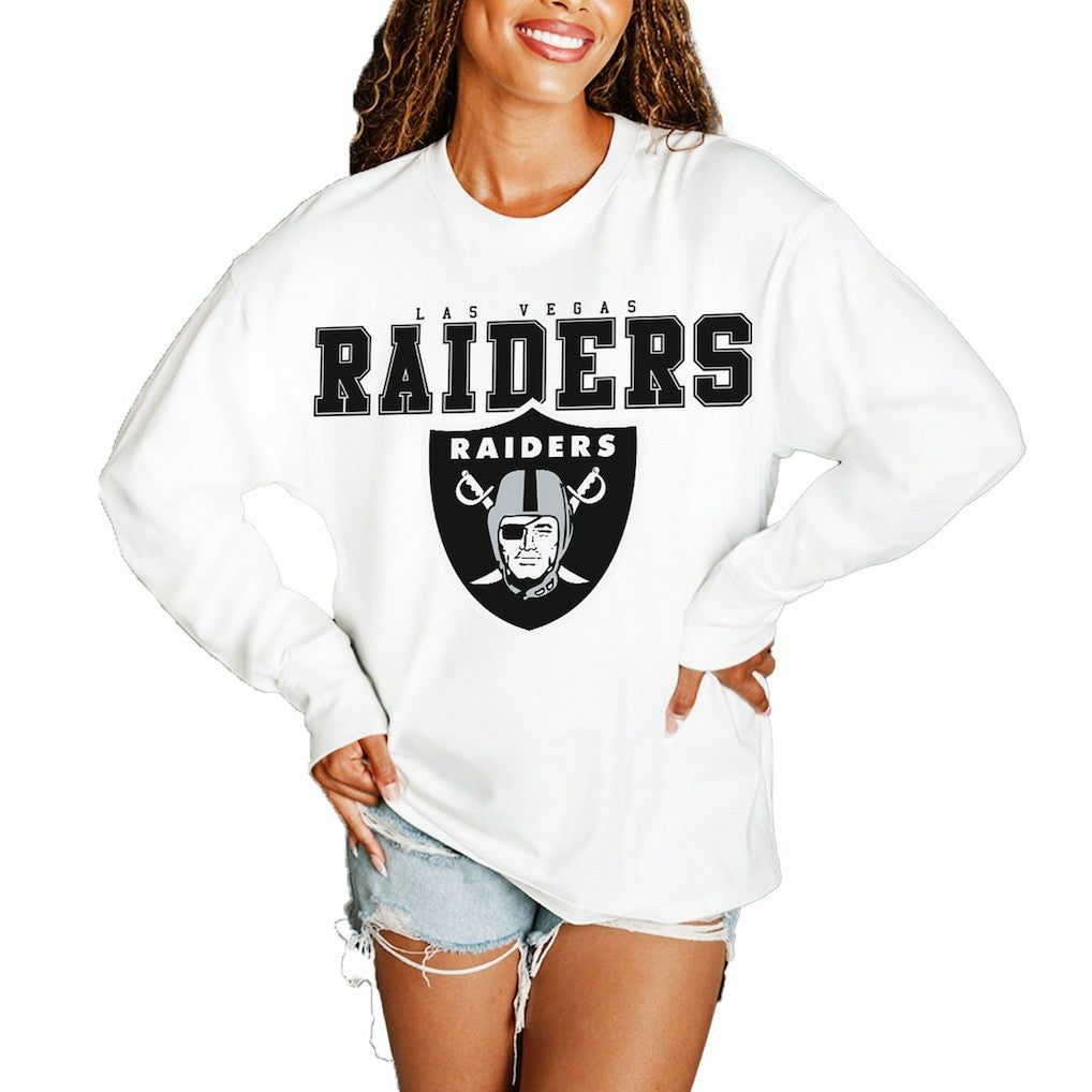 Gameday Couture Women's Big Goals Oversized Long Sleeve T-Shirt - Las Vegas Raiders