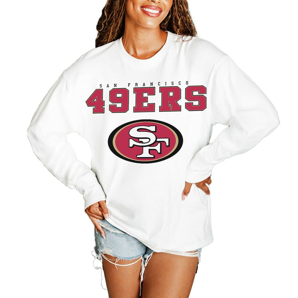 Gameday Couture Women's Big Goals Oversized Long Sleeve T-Shirt - San Francisco 49ers