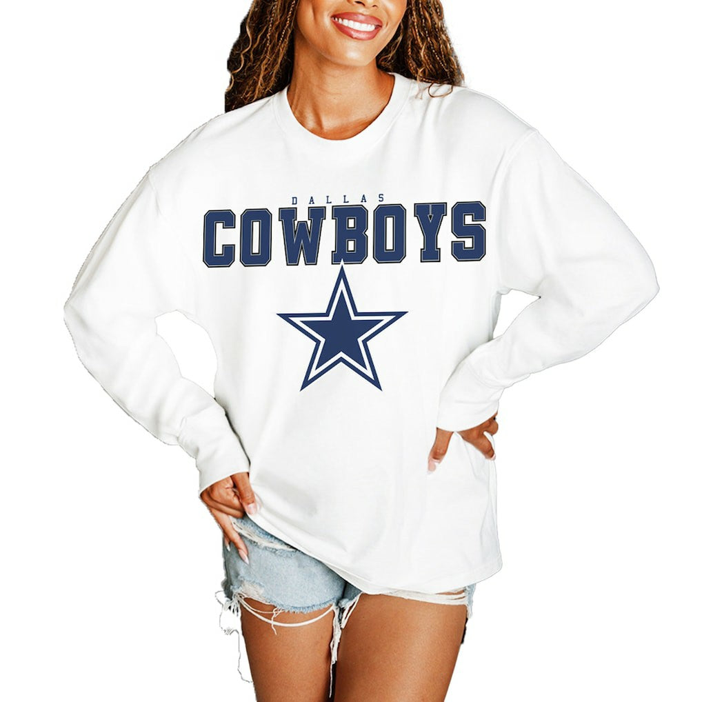 Gameday Couture Women's Big Goals Oversized Long Sleeve T-Shirt - Dallas Cowboys