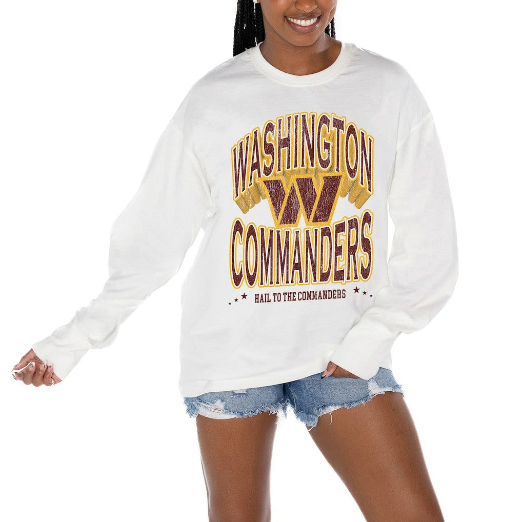Gameday Couture Women's Time Out Oversized Long Sleeve T-Shirt - Washington Commanders