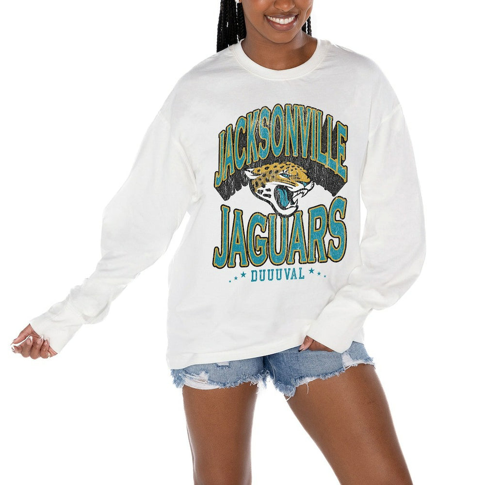 Gameday Couture Women's Time Out Oversized Long Sleeve T-Shirt - Jacksonville Jaguars