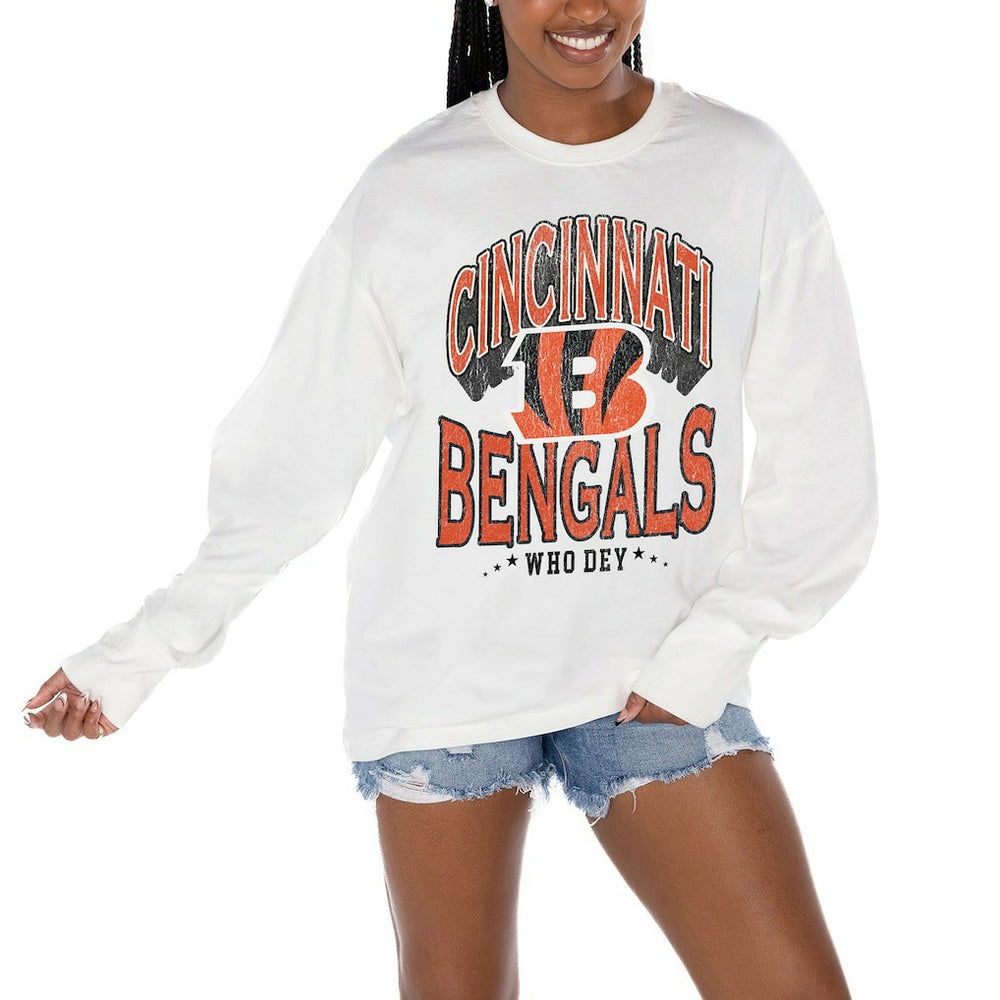 Gameday Couture Women's Time Out Oversized Long Sleeve T-Shirt - Cincinnati Bengals