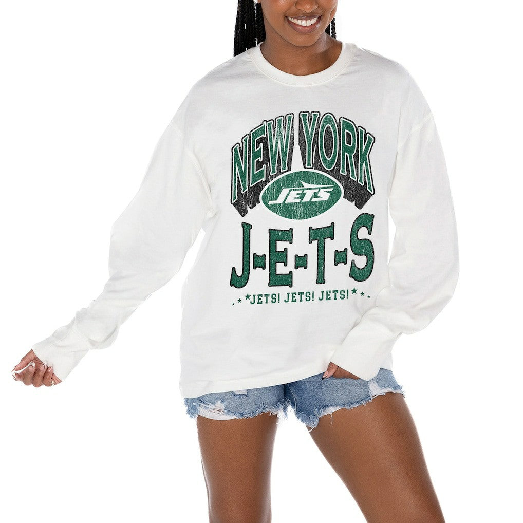 Gameday Couture Women's Time Out Oversized Long Sleeve T-Shirt - New York Jets