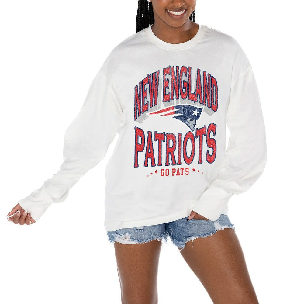 Gameday Couture Women's Time Out Oversized Long Sleeve T-Shirt - New England Patriots