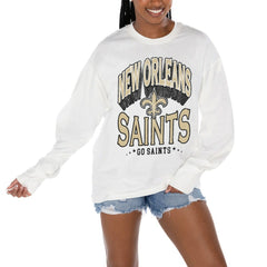 Gameday Couture Women's Time Out Oversized Long Sleeve T-Shirt - New Orleans Saints