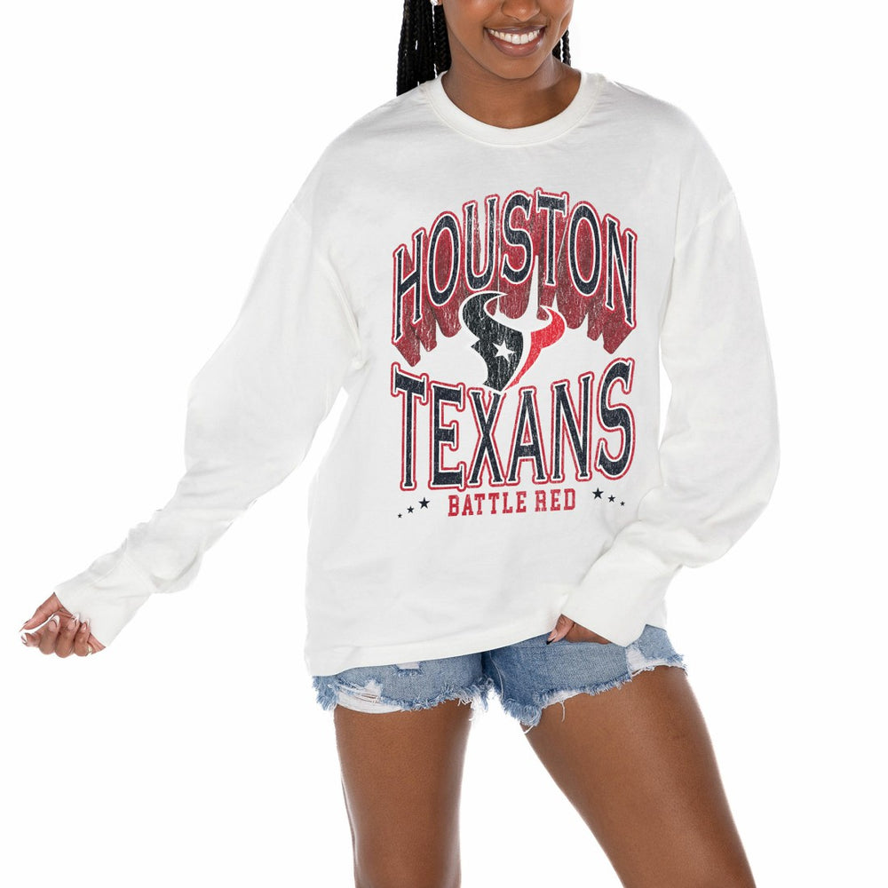 Gameday Couture Women's Time Out Oversized Long Sleeve T-Shirt - Houston Texans