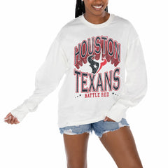 Gameday Couture Women's Time Out Oversized Long Sleeve T-Shirt - Houston Texans