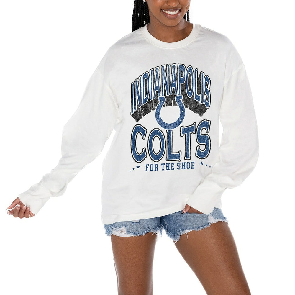 Gameday Couture Women's Time Out Oversized Long Sleeve T-Shirt - Indianapolis Colts