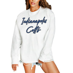 Gameday Couture Women's Classic Comeback Oversized Long Sleeve T-Shirt - Indianapolis Colts