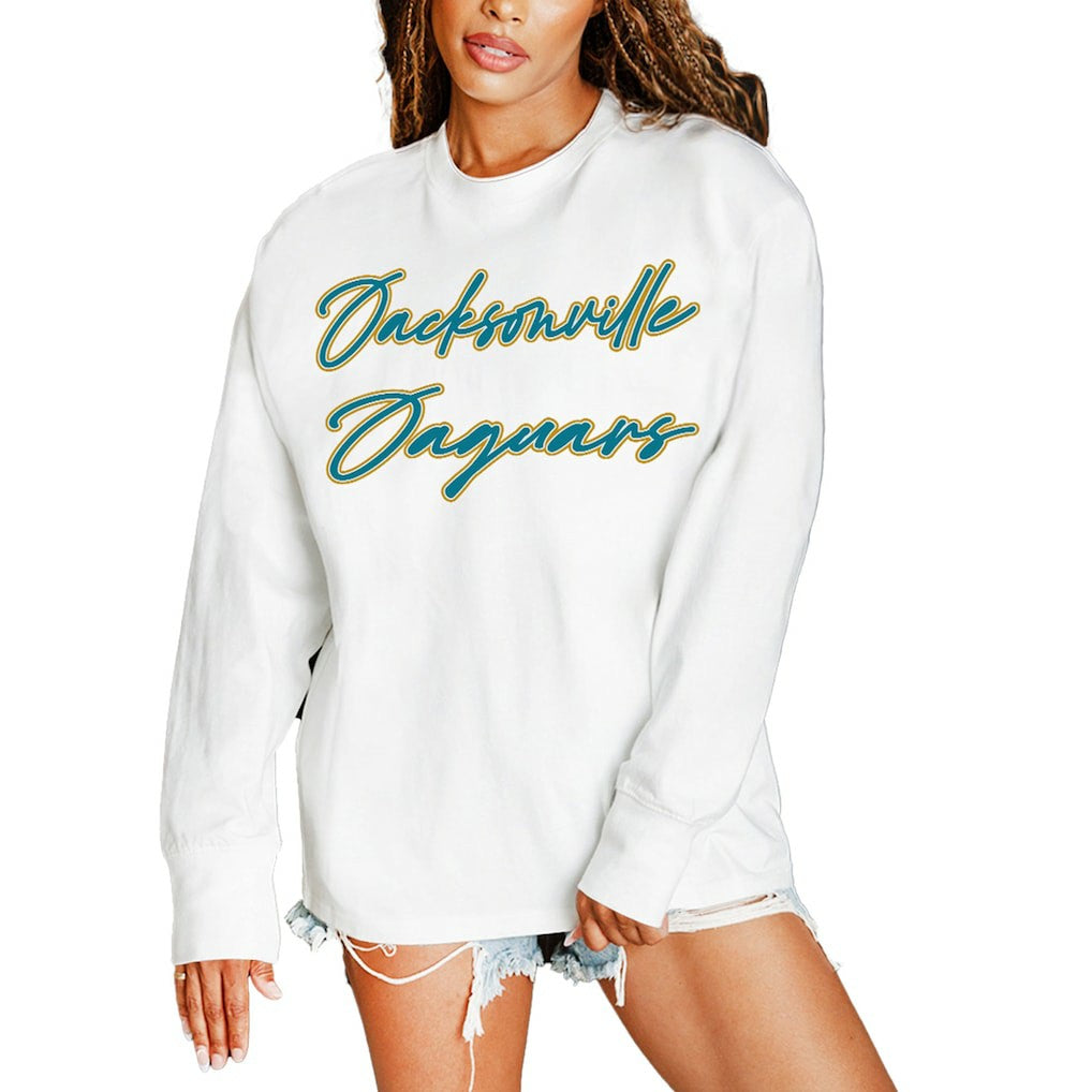 Gameday Couture Women's Classic Comeback Oversized Long Sleeve T-Shirt - Jacksonville Jaguars