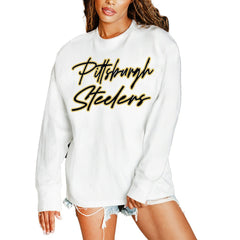 Gameday Couture Women's Classic Comeback Oversized Long Sleeve T-Shirt - Pittsburgh Steelers