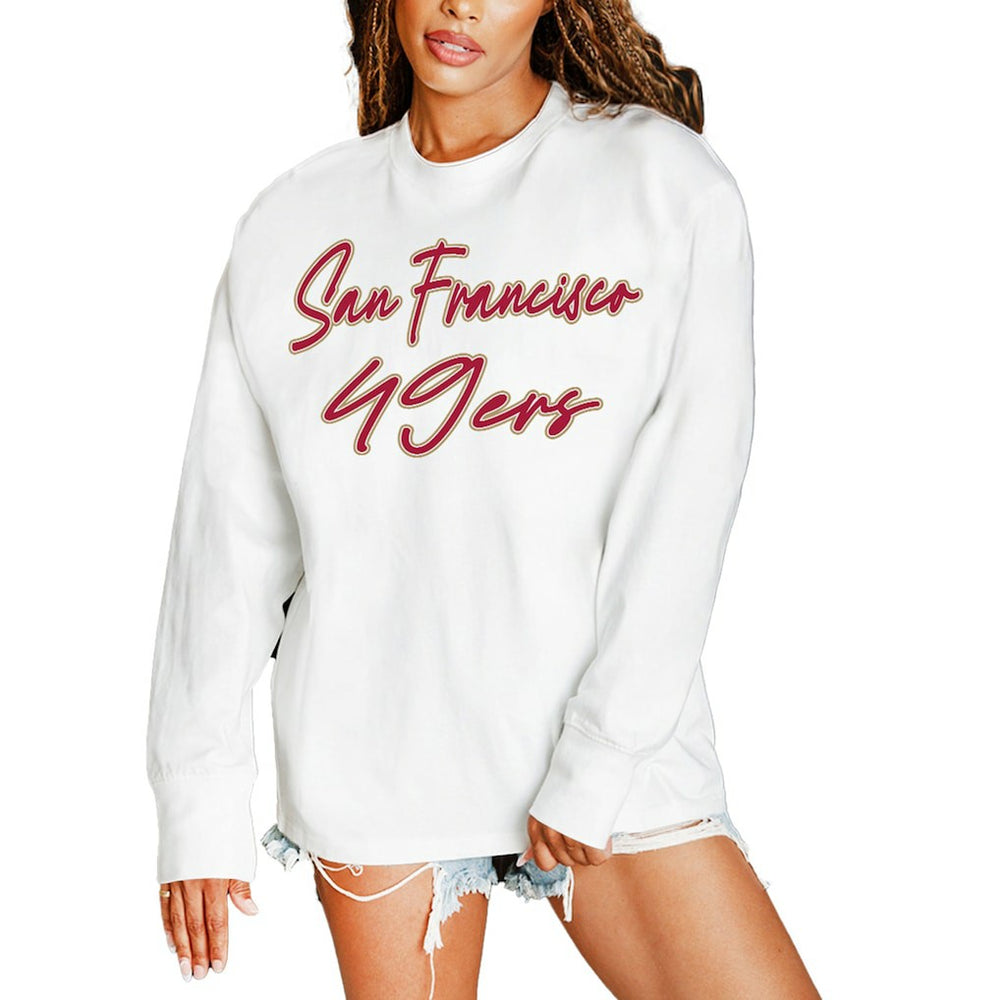 Gameday Couture Women's Classic Comeback Oversized Long Sleeve T-Shirt - San Francisco 49ers