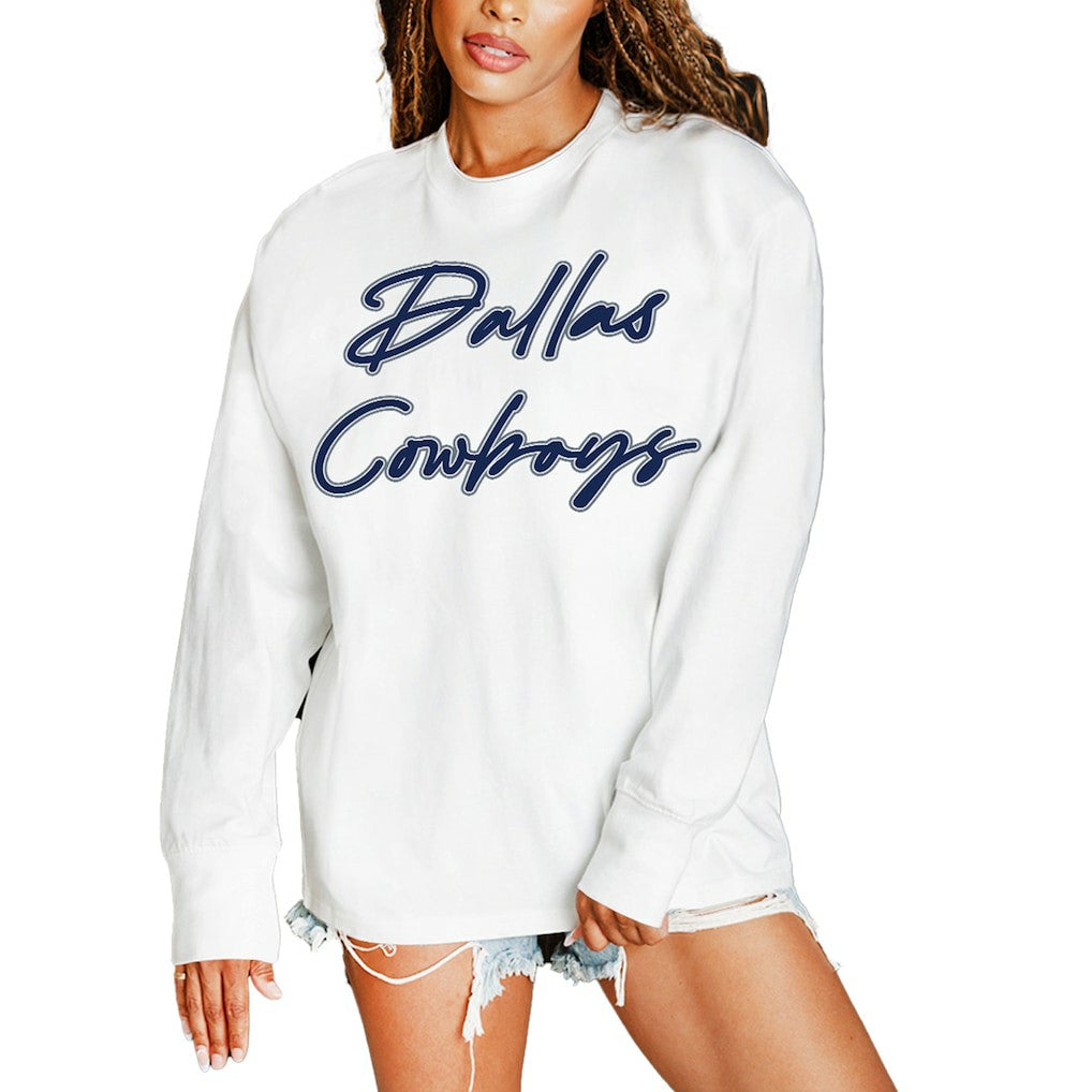Gameday Couture Women's Classic Comeback Oversized Long Sleeve T-Shirt - Dallas Cowboys