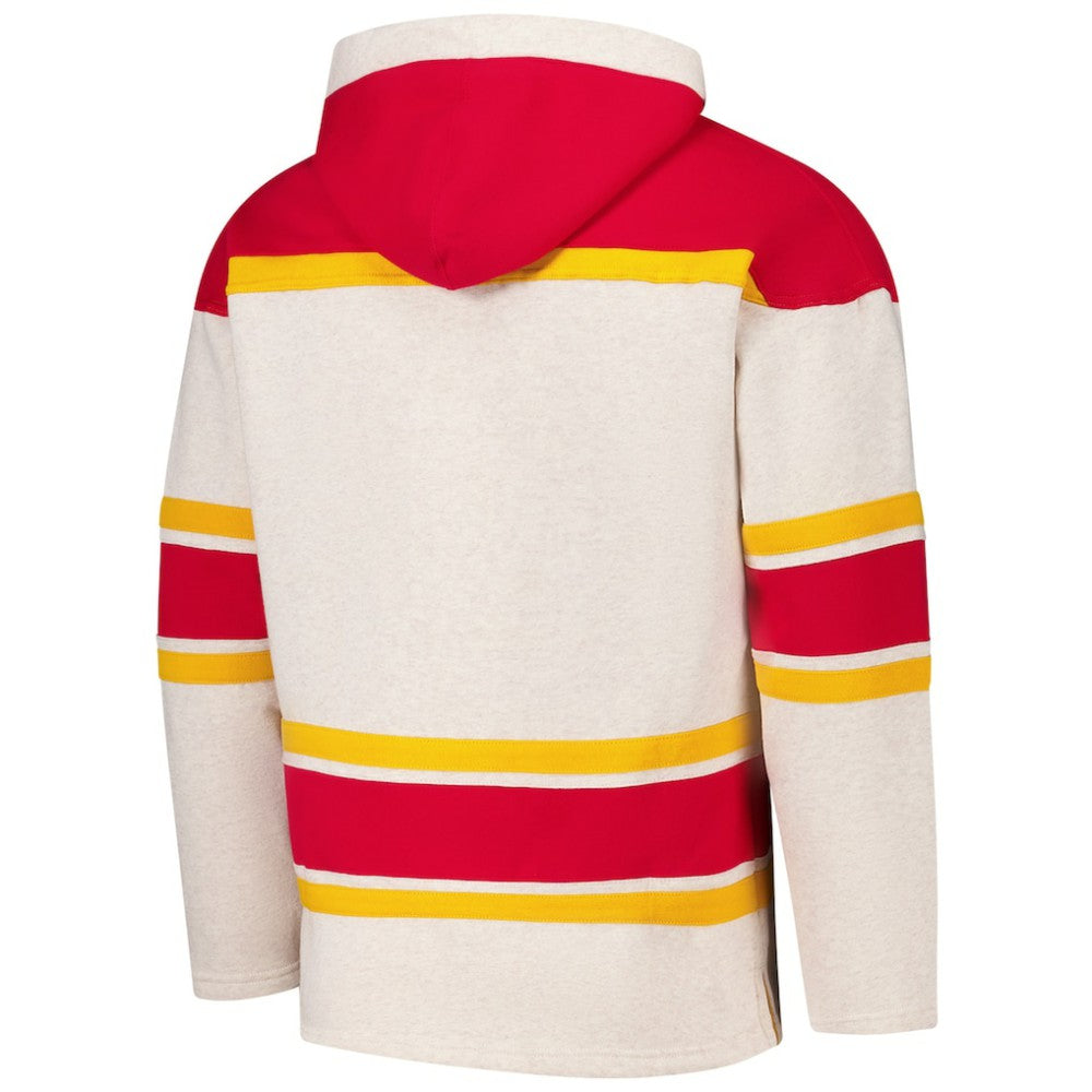 NHL Oatmeal Calgary Flames '47 Rockaway Lacer Pullover Hoodie