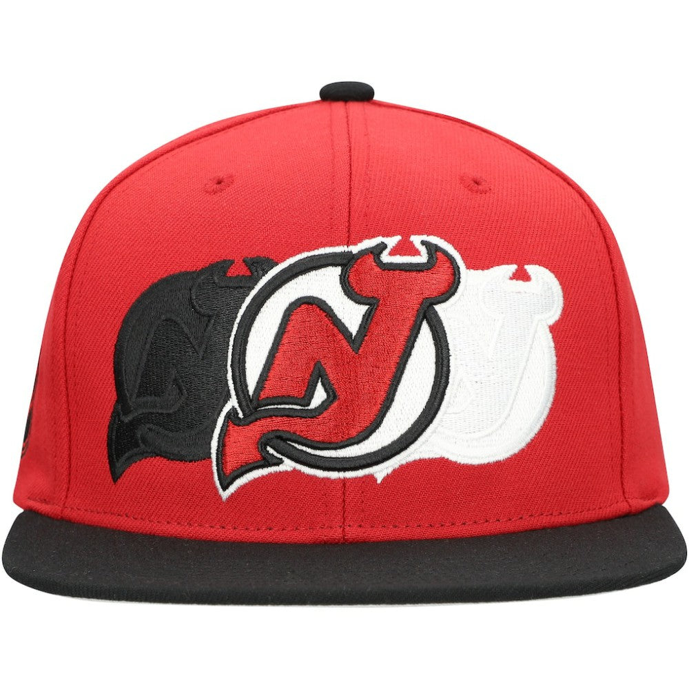 NHL Red New Jersey Devils Mitchell & Ness Soul Triple Up Snapback Hat