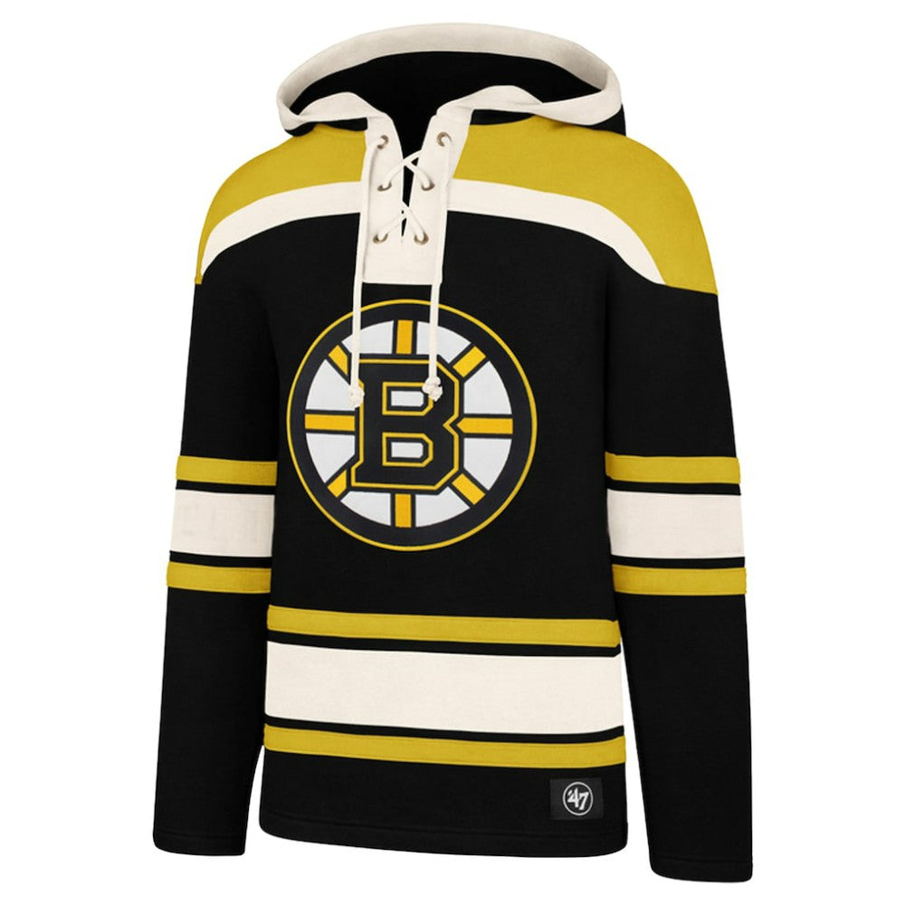 NHL Black David Pastrnak Boston Bruins '47 Big & Tall Lace-up Pullover Hoodie