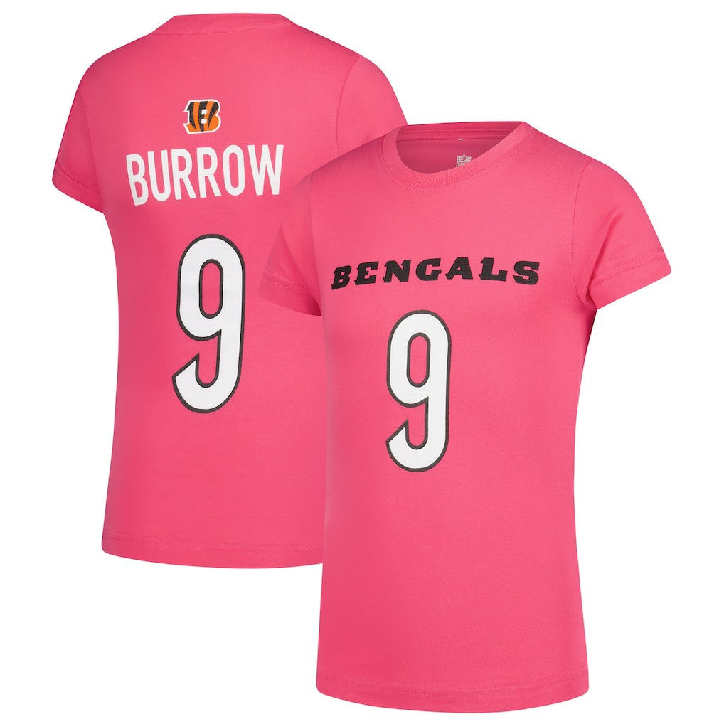 Joe Burrow  Girls Youth Player Name & Number T-Shirt - Cincinnati Bengals