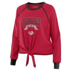 WEAR by Erin Andrews Women's Plus Size Tie-Front Long Sleeve Top - Arizona Cardinals