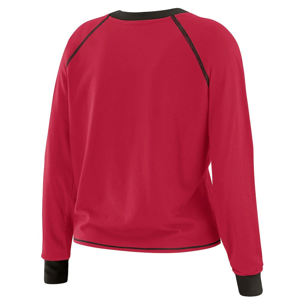 WEAR by Erin Andrews Women's Plus Size Tie-Front Long Sleeve Top - Arizona Cardinals
