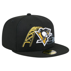 NHL Black Pittsburgh Penguins New Era State Stitch 59FIFTY Fitted Hat