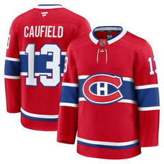 NHL Red Cole Caufield Montreal Canadiens Fanatics Home Premium Jersey