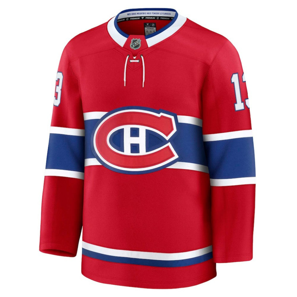 NHL Red Cole Caufield Montreal Canadiens Fanatics Home Premium Jersey