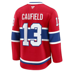 NHL Red Cole Caufield Montreal Canadiens Fanatics Home Premium Jersey