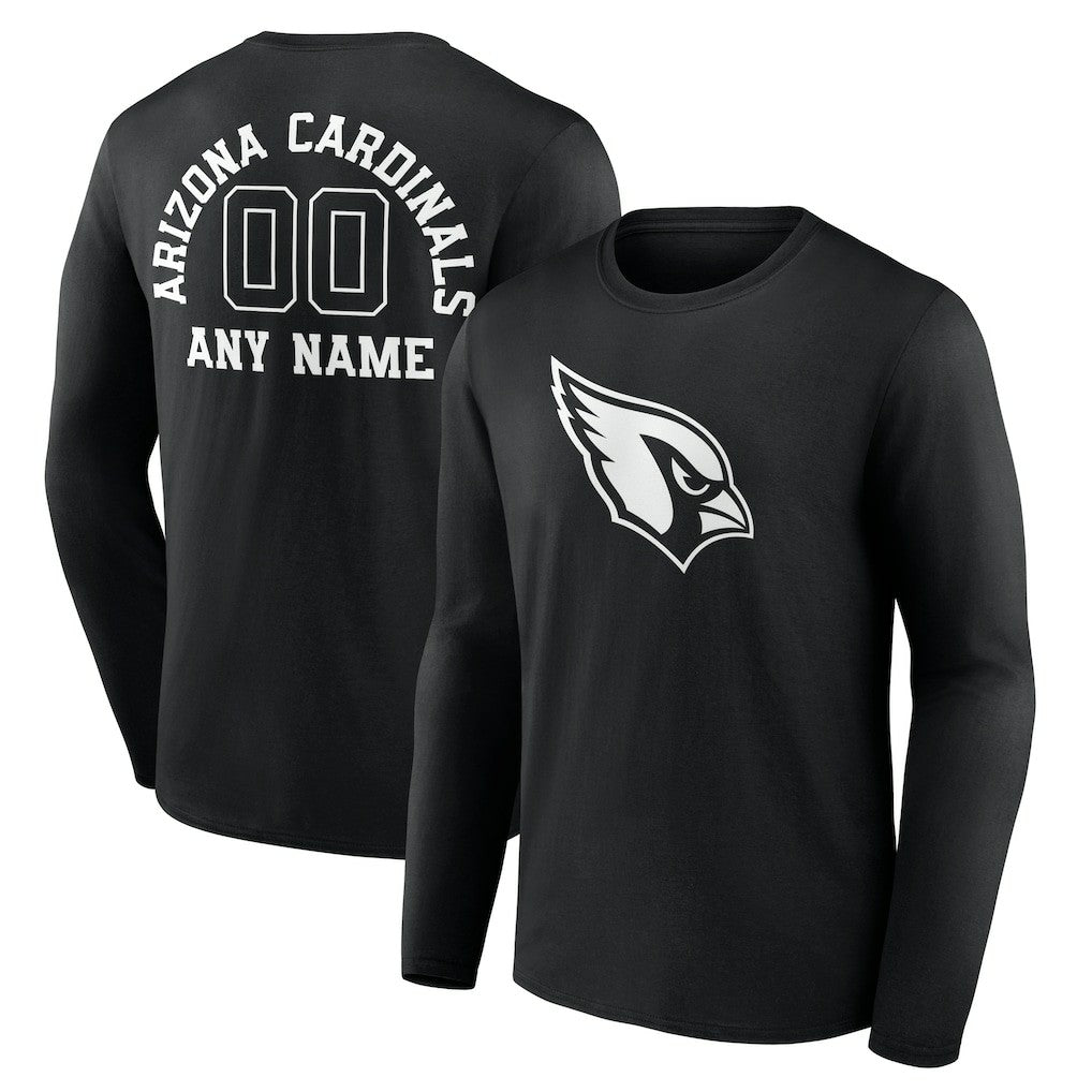 Personalized Name & Number Monochrome Long Sleeve T-Shirt - Arizona Cardinals