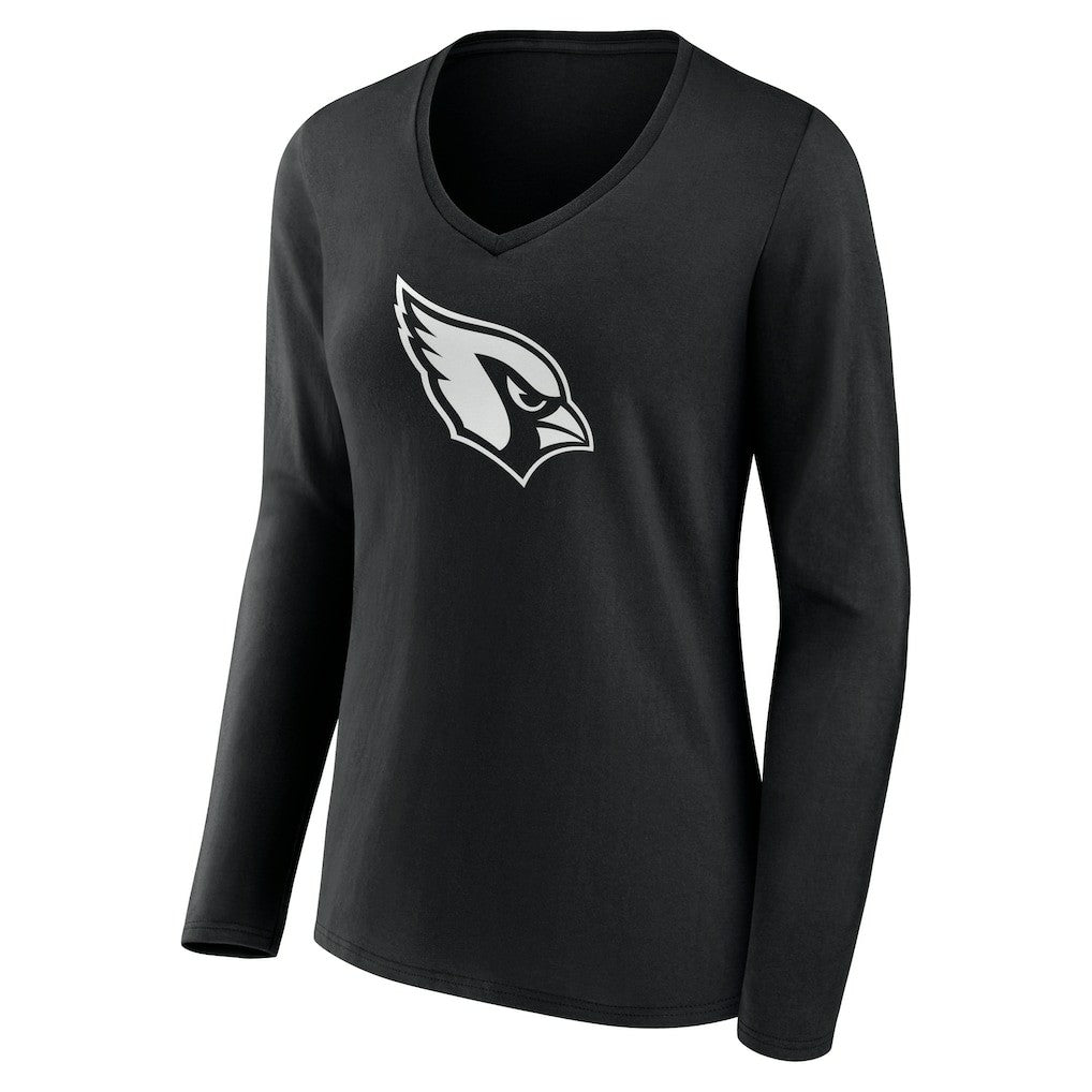 Women's Personalized Name & Number Monochrome Long Sleeve V-Neck T-Shirt - Arizona Cardinals