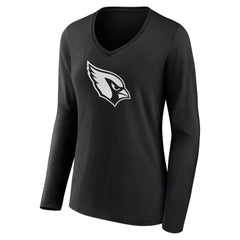 Women's Personalized Name & Number Monochrome Long Sleeve V-Neck T-Shirt - Arizona Cardinals