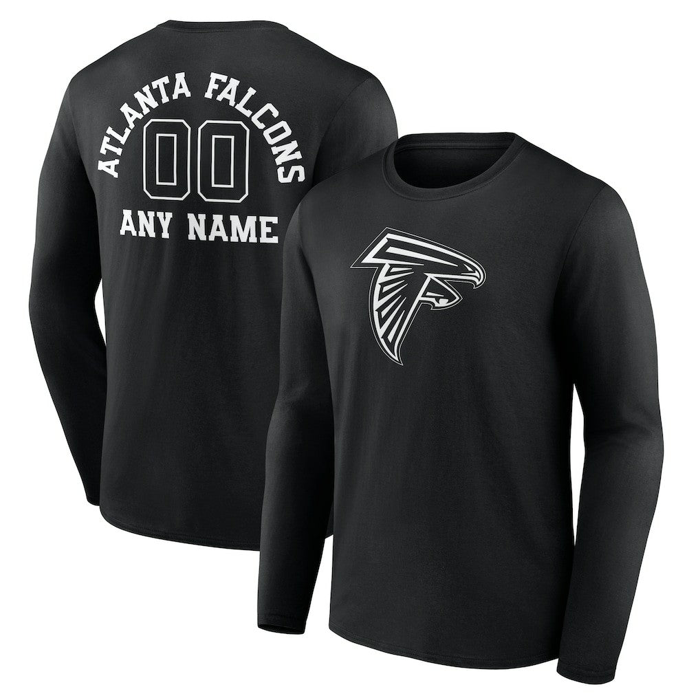 Personalized Name & Number Monochrome Long Sleeve T-Shirt - Atlanta Falcons