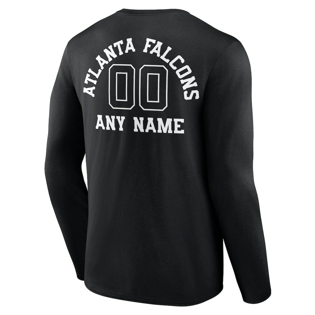 Personalized Name & Number Monochrome Long Sleeve T-Shirt - Atlanta Falcons