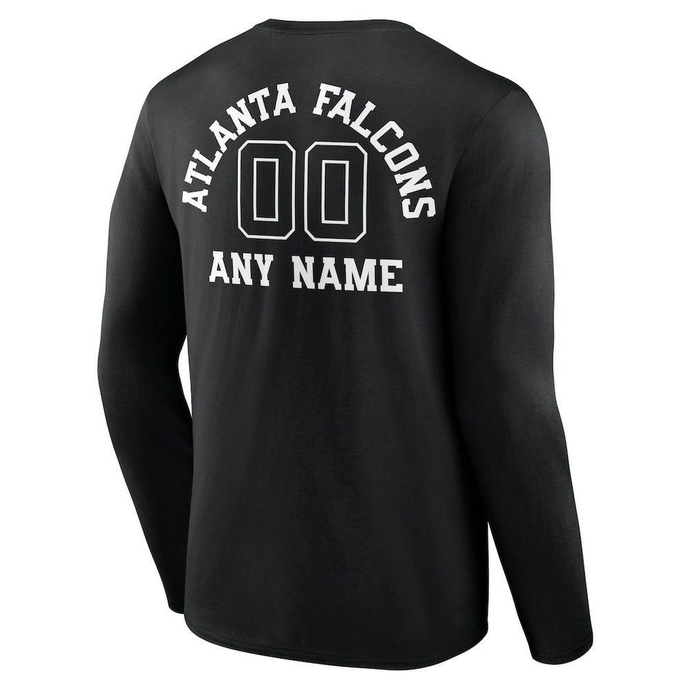 Personalized Name & Number Monochrome Long Sleeve T-Shirt - Atlanta Falcons