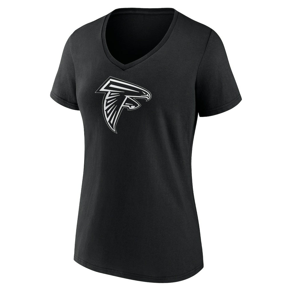 Women's Personalized Name & Number Monochrome V-Neck T-Shirt - Atlanta Falcons