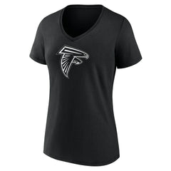 Women's Personalized Name & Number Monochrome V-Neck T-Shirt - Atlanta Falcons