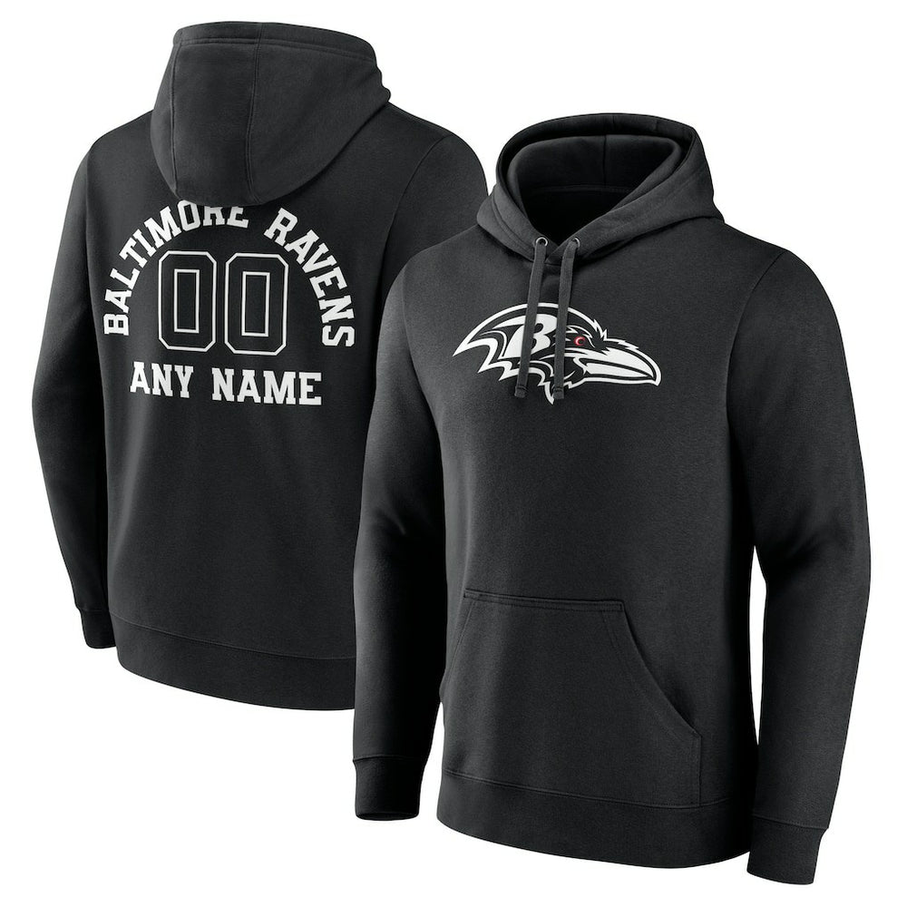 Personalized Name & Number Pullover Hoodie - Baltimore Ravens