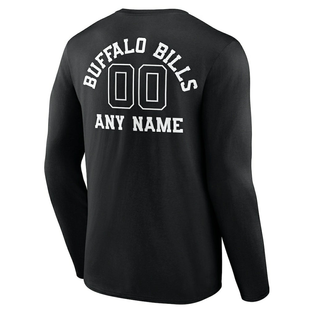Personalized Name & Number Monochrome Long Sleeve T-Shirt - Buffalo Bills