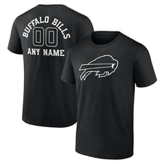 Personalized Name & Number Monochrome T-Shirt - Buffalo Bills
