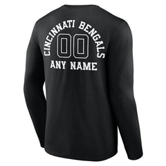 Personalized Name & Number Monochrome Long Sleeve T-Shirt - Cincinnati Bengals