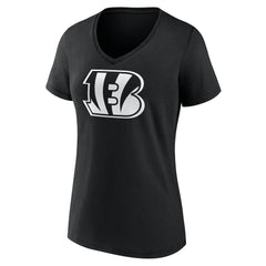 Women's Personalized Name & Number Monochrome V-Neck T-Shirt - Cincinnati Bengals