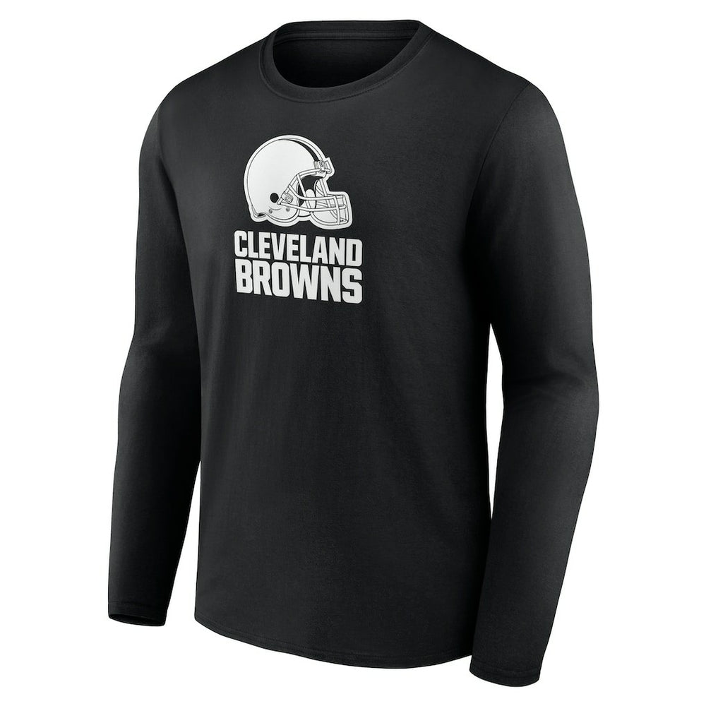 Personalized Name & Number Monochrome Long Sleeve T-Shirt - Cleveland Browns