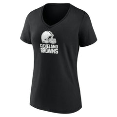 Women's Personalized Name & Number Monochrome V-Neck T-Shirt - Cleveland Browns