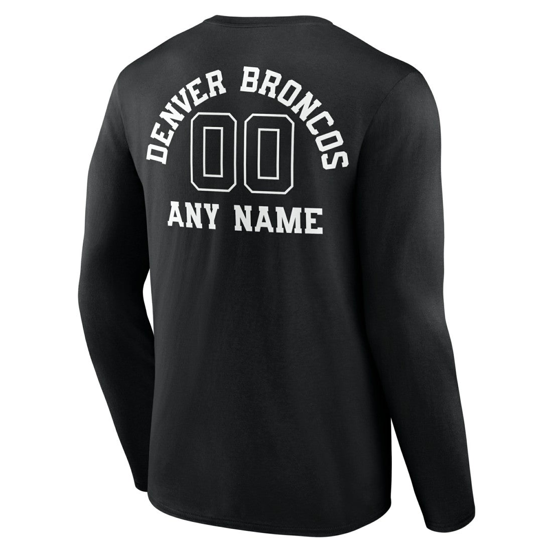 Personalized Name & Number Monochrome Long Sleeve T-Shirt - Denver Broncos