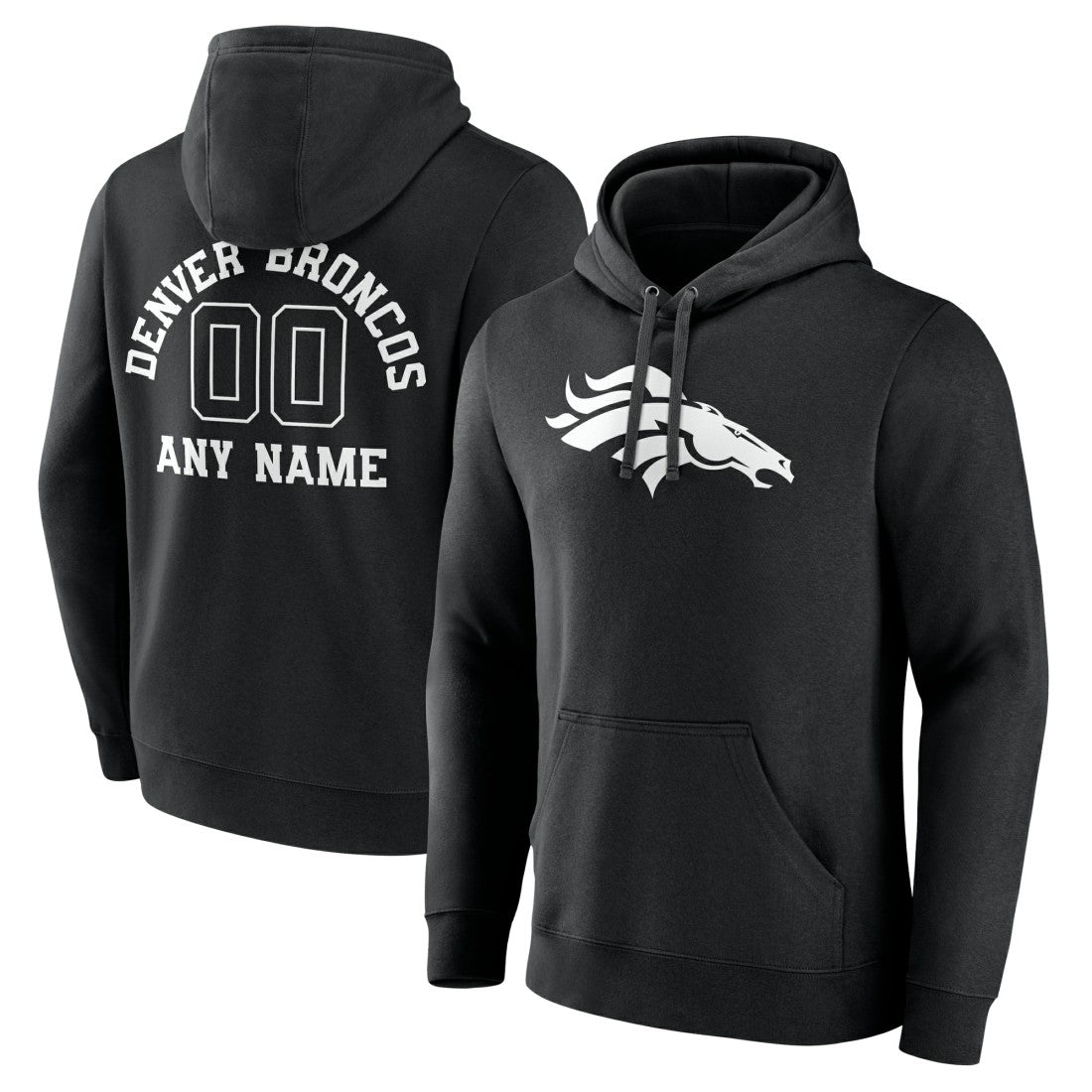 Personalized Name & Number Pullover Hoodie - Denver Broncos