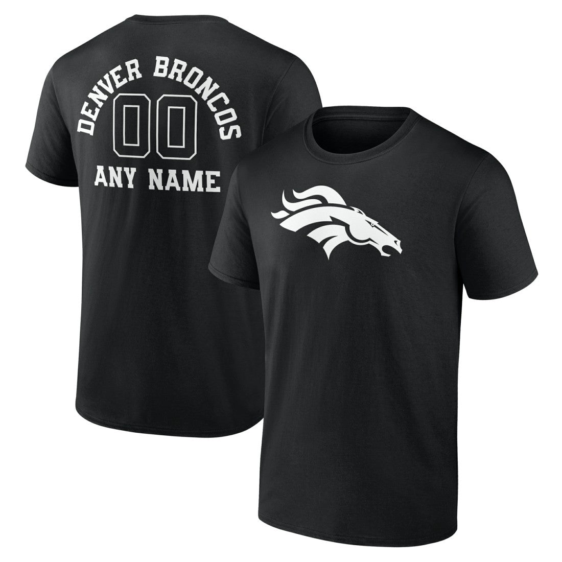 Personalized Name & Number Monochrome T-Shirt - Denver Broncos