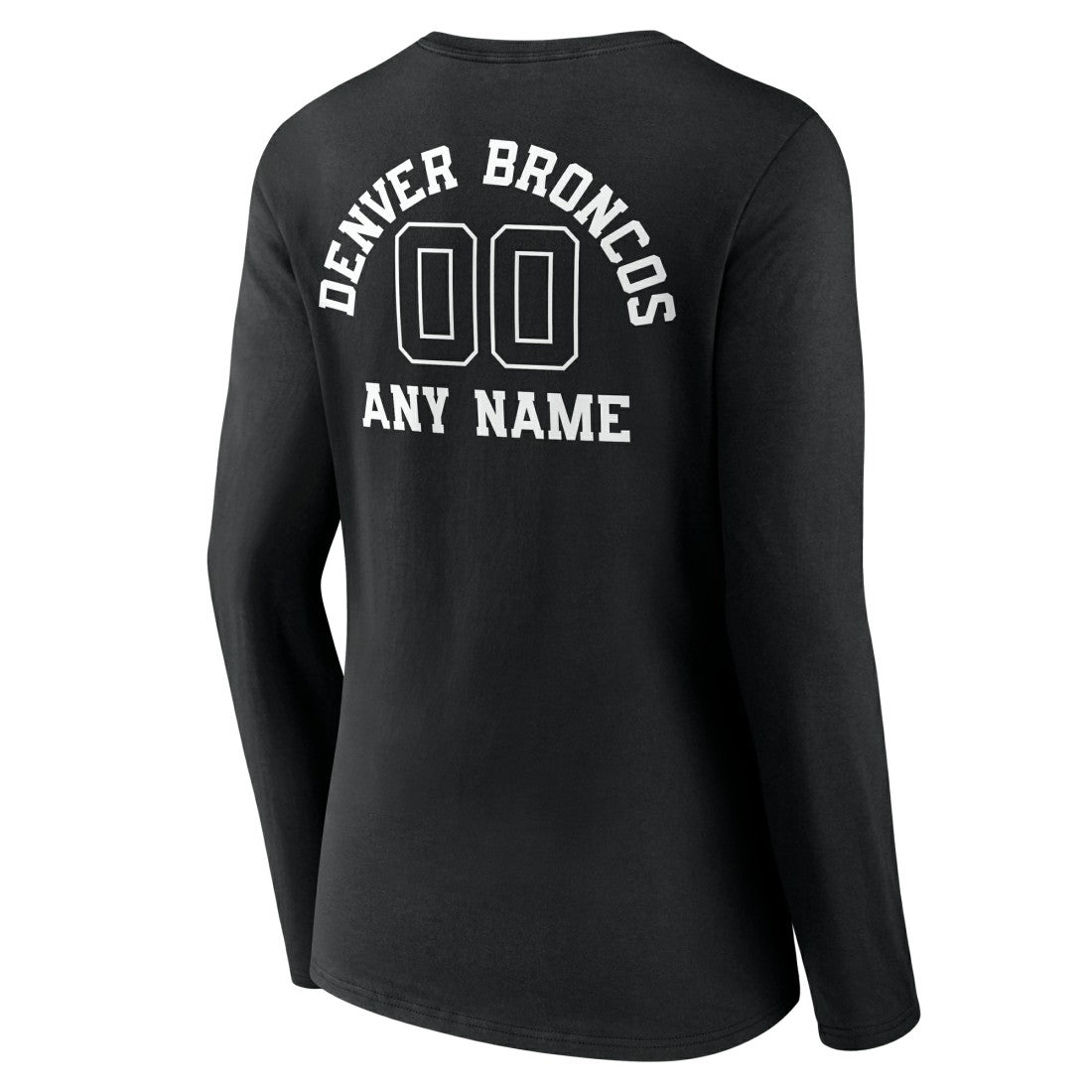 Women's Personalized Name & Number Monochrome Long Sleeve V-Neck T-Shirt - Denver Broncos