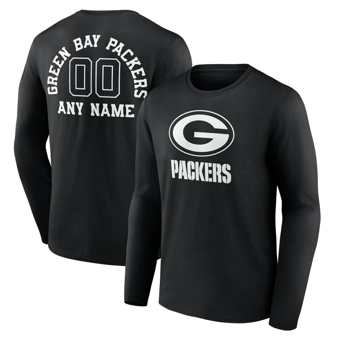 Personalized Name & Number Monochrome Long Sleeve T-Shirt - Green Bay Packers